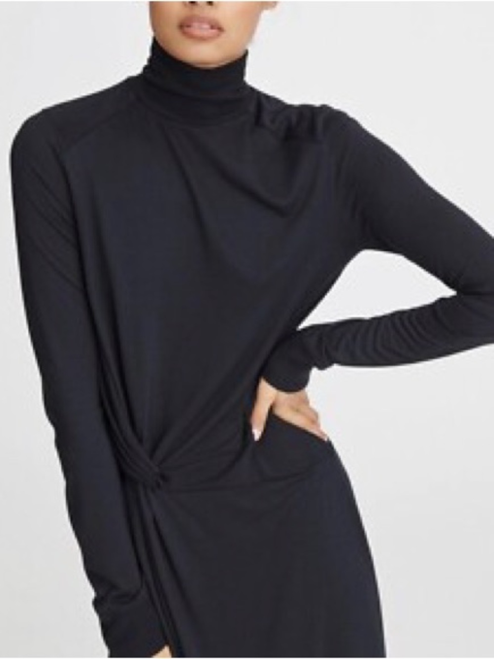 Rag & bone Black Long-Sleeve Turtleneck Midi Dress size large - Picture 5 of 12
